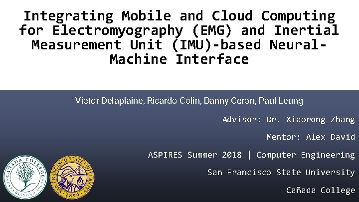 Integrating Mobile and Cloud Computing for Electromyography (EMG) and Inertial Measurement Unit (IMU)-based Neural.