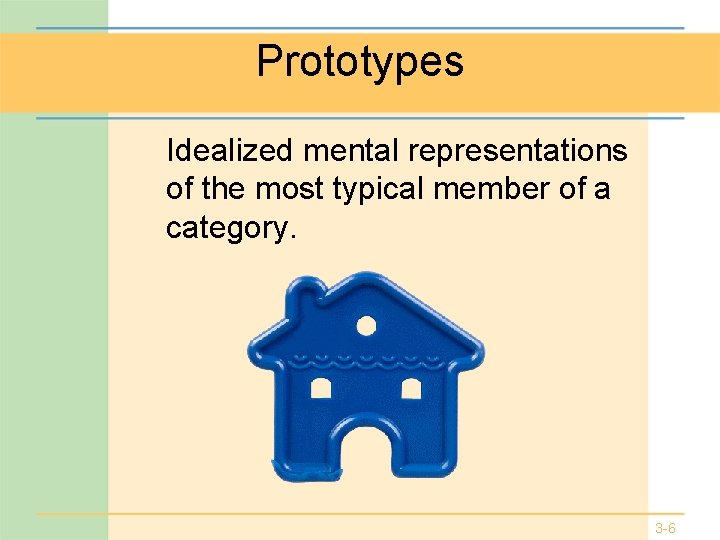 Prototypes Idealized mental representations of the most typical member of a category. 3 -6