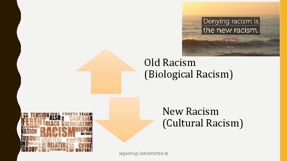 Old Racism (Biological Racism) New Racism (Cultural Racism) NİŞANTAŞI ÜNİVERSİTESİ © 