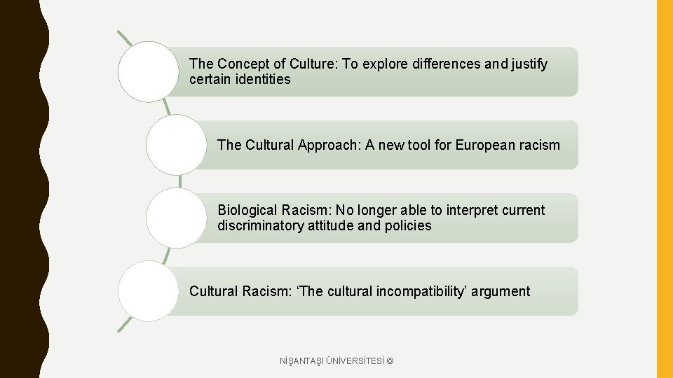 The Concept of Culture: To explore differences and justify certain identities The Cultural Approach: