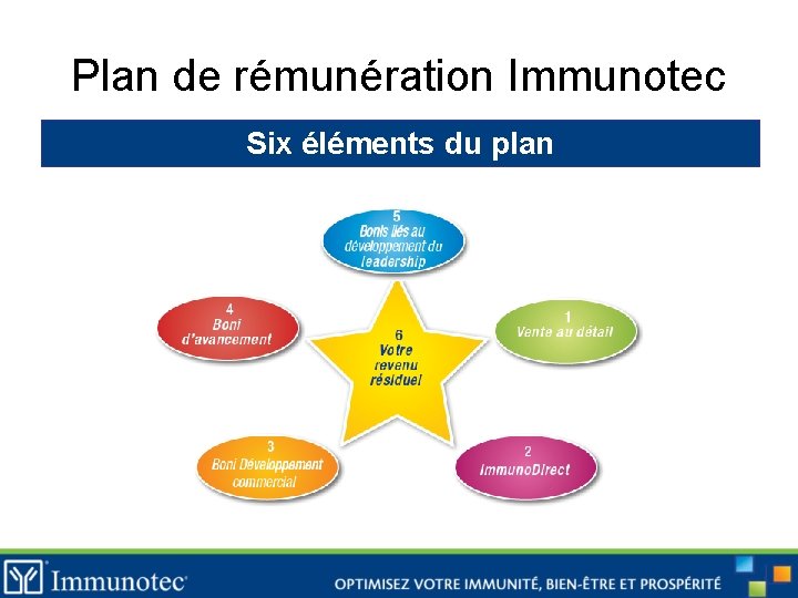 Plan de rémunération Immunotec Six éléments du plan 