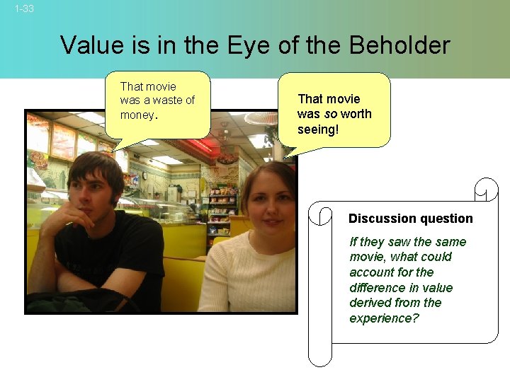 1 -33 Value is in the Eye of the Beholder That movie was a