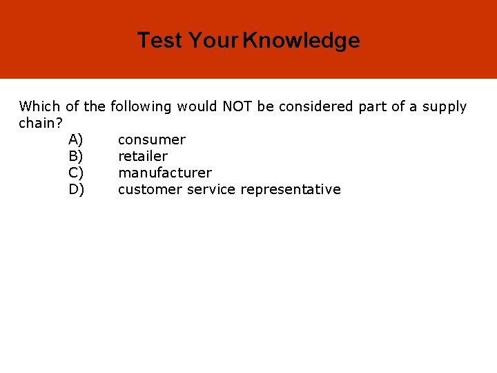 1 -45 Test Your Knowledge Which of the chain? A) B) C) D) following