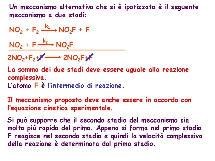 Un meccanismo alternativo che si è ipotizzato è il seguente meccanismo a due stadi: