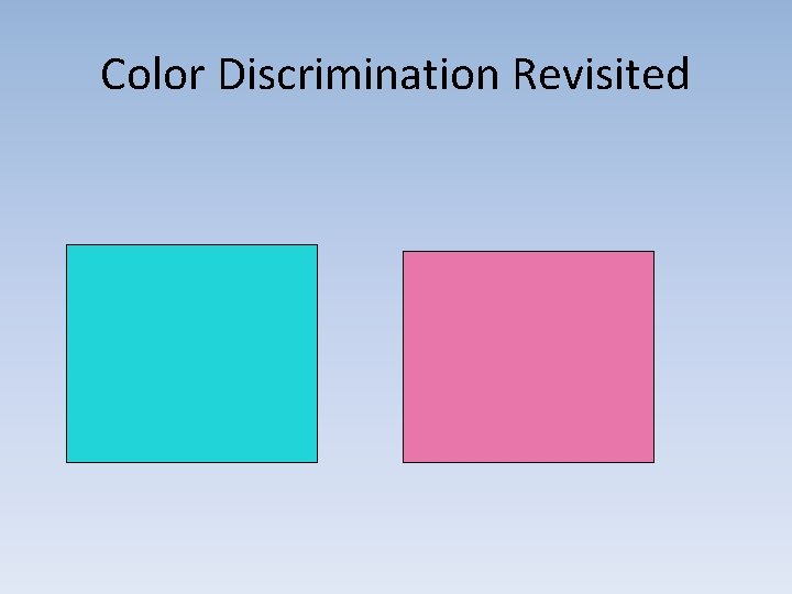 Color Discrimination Revisited 