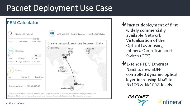 Pacnet Deployment Use Case Pacnet deployment of first widely commercially available Network Virtualization of Pacnet Deployment Use Case Pacnet deployment of first widely commercially available Network Virtualization of