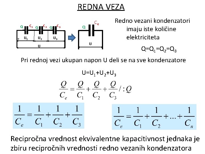 REDNA VEZA C 1 Q Q + U 1 C 2 Q U 2