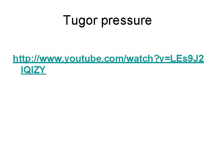 Tugor pressure http: //www. youtube. com/watch? v=LEs 9 J 2 IQIZY 