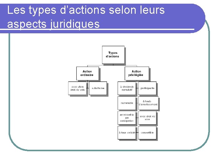 Les types d’actions selon leurs aspects juridiques 