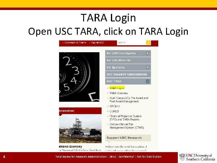 TARA Login Open USC TARA, click on TARA Login 8 Total Access for Research TARA Login Open USC TARA, click on TARA Login 8 Total Access for Research