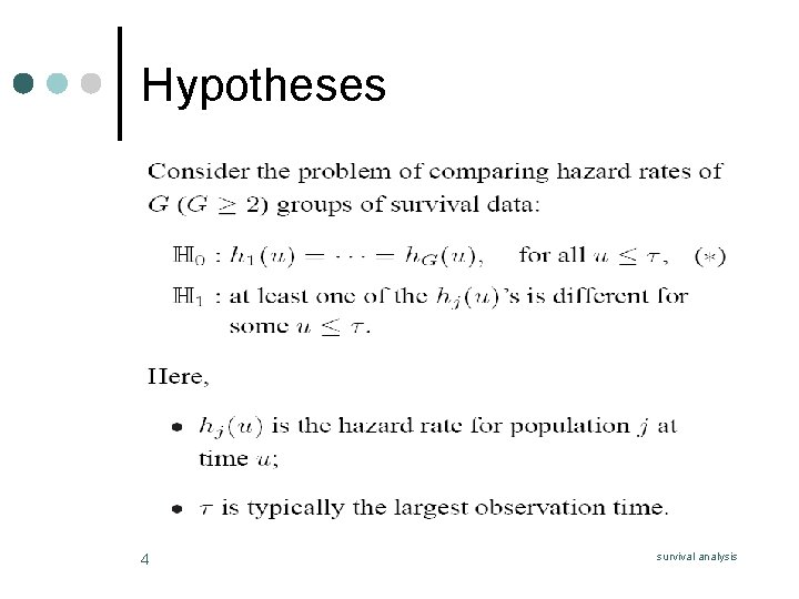 Hypotheses 4 survival analysis 