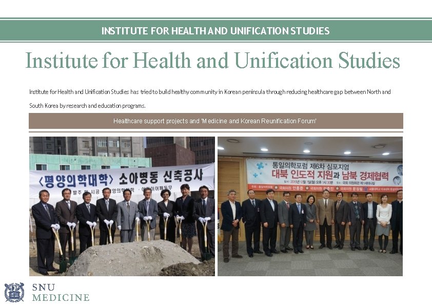 INSTITUTE FOR HEALTH AND UNIFICATION STUDIES Institute for Health and Unification Studies has tried