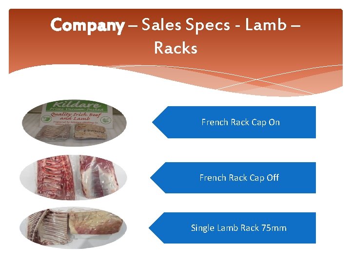 Company – Sales Specs - Lamb – Racks French Rack Cap On French Rack