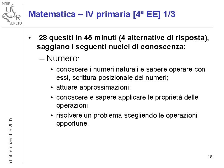 Matematica – IV primaria [4ª EE] 1/3 • 28 quesiti in 45 minuti (4