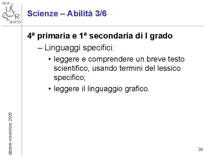 Scienze – Abilità 3/6 4ª primaria e 1ª secondaria di I grado – Linguaggi