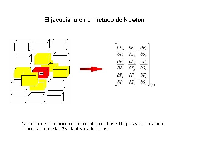 El jacobiano en el método de Newton Cada bloque se relaciona directamente con otros