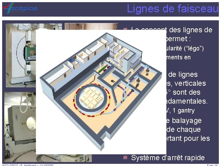 Lignes de faisceau Le concept des lignes de faisceaux permet : Une modularité (“légo”)