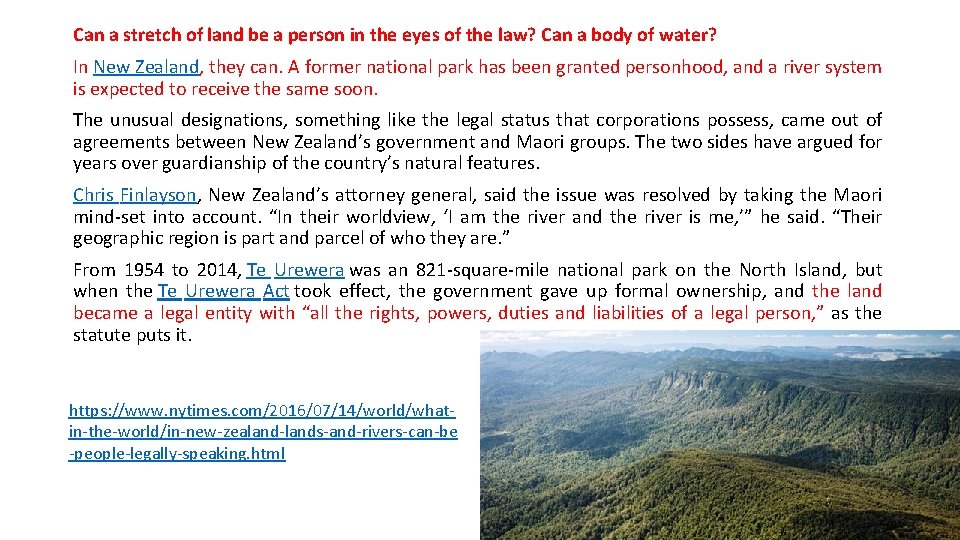 Can a stretch of land be a person in the eyes of the law? Can a stretch of land be a person in the eyes of the law?