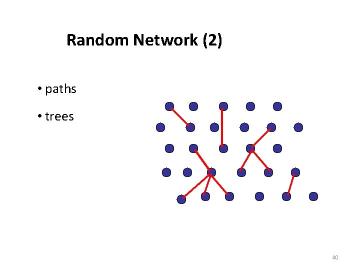 Random Network (2) • paths • trees 40 