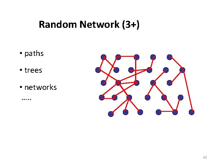 Random Network (3+) • paths • trees • networks …. . 42 