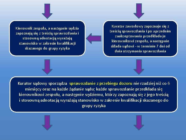 Kierownik zespołu, a następnie sędzia zapoznają się z treścią sprawozdania i stosowną adnotacją wyrażają