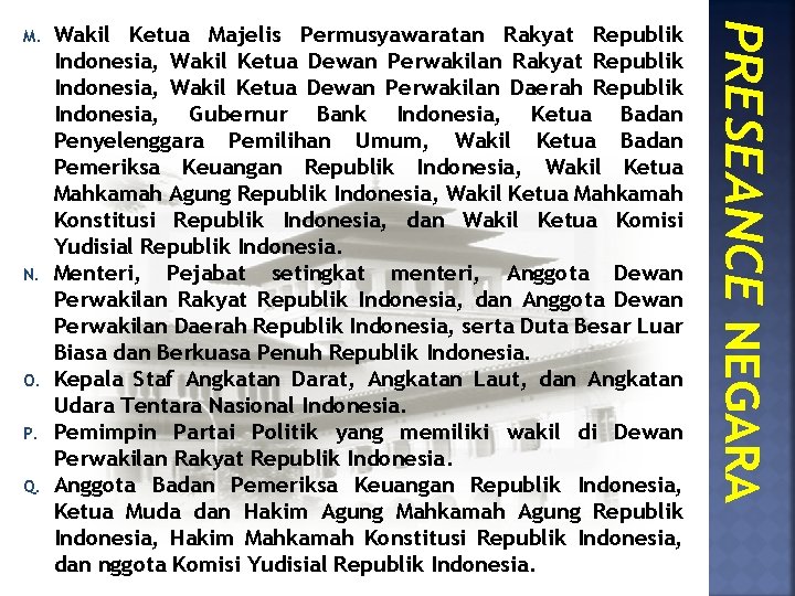 N. O. P. Q. Wakil Ketua Majelis Permusyawaratan Rakyat Republik Indonesia, Wakil Ketua Dewan
