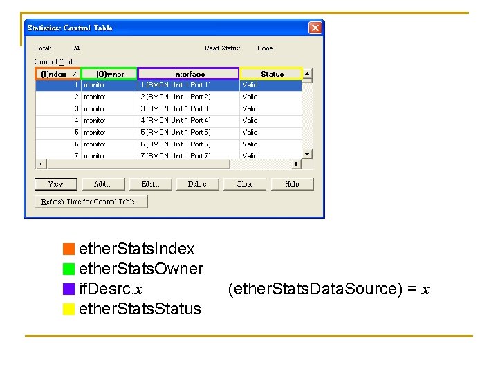 ether. Stats. Index ether. Stats. Owner if. Desrc. x ether. Stats. Status (ether. Stats.