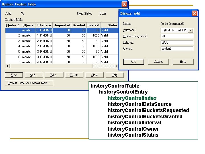 history. Control. Table history. Control. Entry history. Control. Index history. Control. Data. Source history.