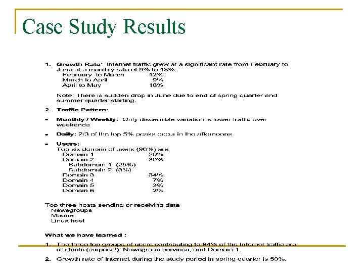 Case Study Results 