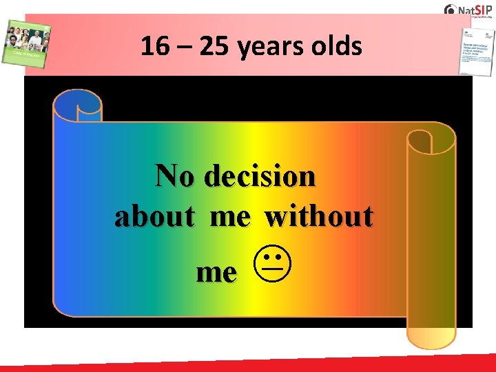 16 – 25 years olds No decision about me without me K 