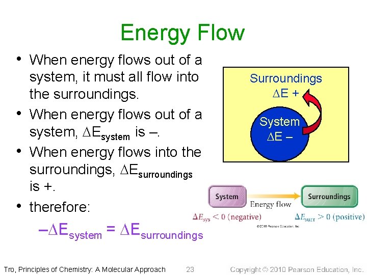 Energy Flow • When energy flows out of a • • • system, it