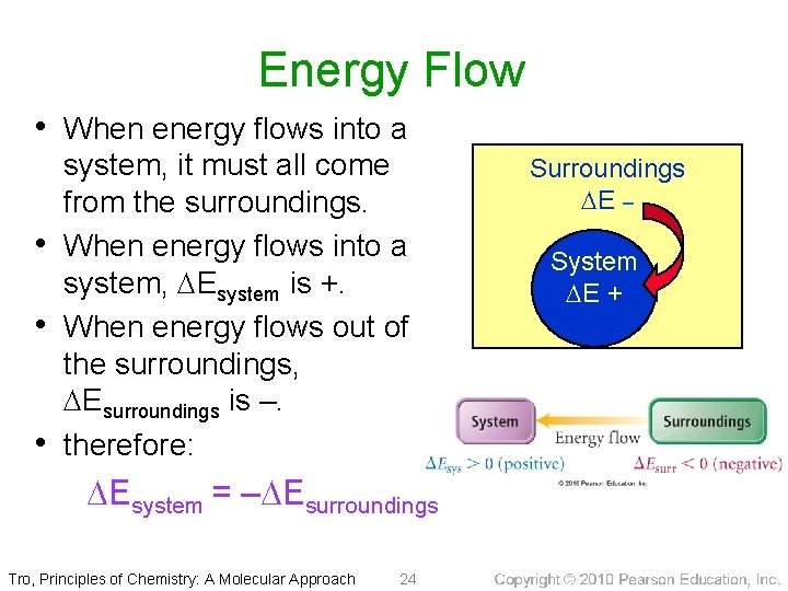 Energy Flow • When energy flows into a • • • system, it must