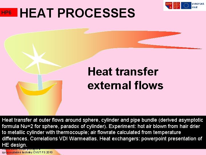 HP 6 HEAT PROCESSES Heat transfer external flows Heat transfer at outer flows around