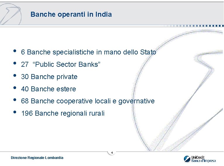 Banche operanti in India • • • 6 Banche specialistiche in mano dello Stato