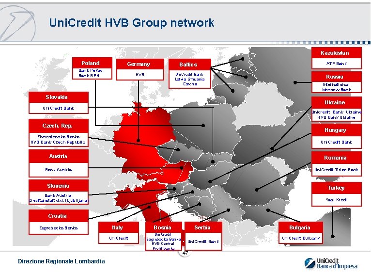 Uni. Credit HVB Group network Kazakistan Poland Germany Baltics ATF Bank Pekao Bank BPH