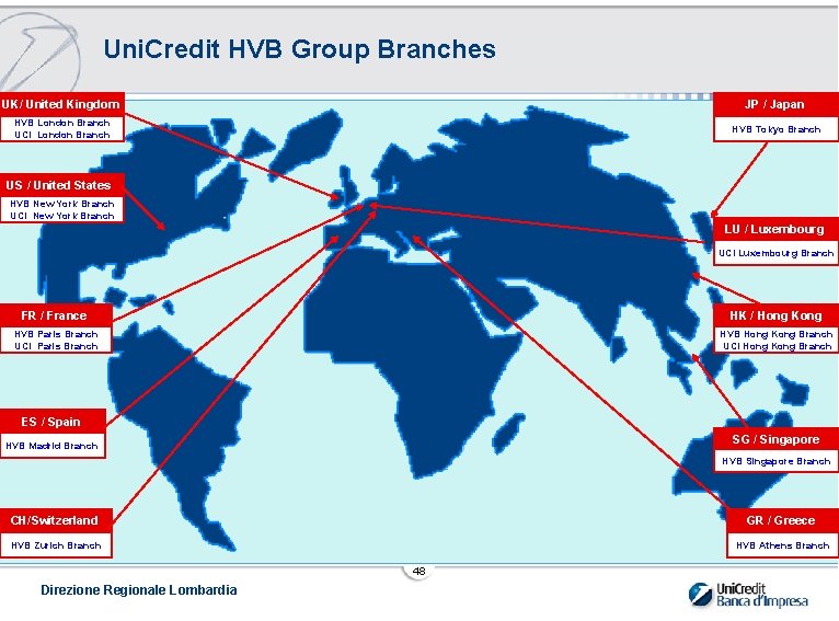 Uni. Credit HVB Group Branches UK/ United Kingdom JP / Japan HVB London Branch