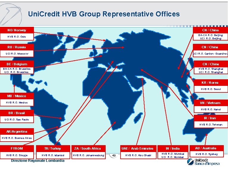 Uni. Credit HVB Group Representative Offices NO/ Norwey CN / China HVB R. O.