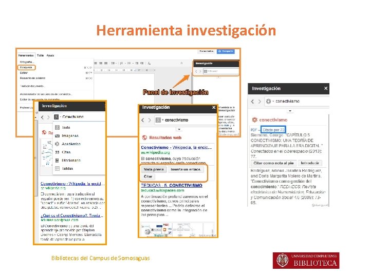 Herramienta investigación Bibliotecas del Campus de Somosaguas 