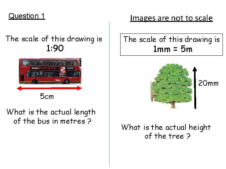 Question 1 Images are not to scale The scale of this drawing is 1: