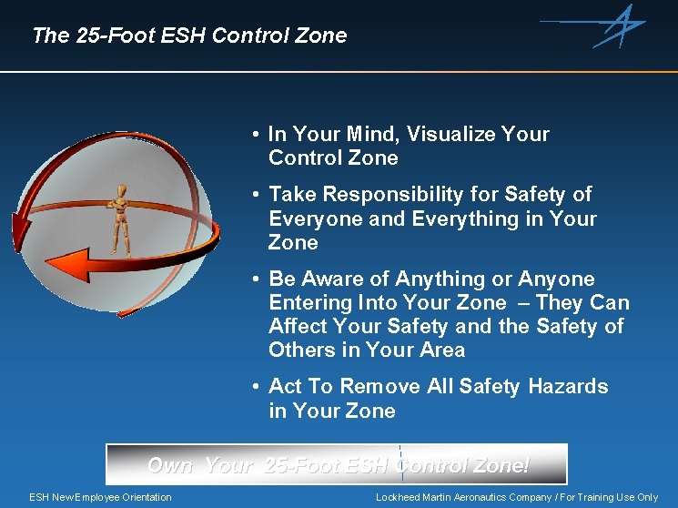 The 25 -Foot ESH Control Zone • In Your Mind, Visualize Your Control Zone