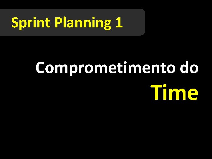 Sprint Planning 1 Comprometimento do Time 