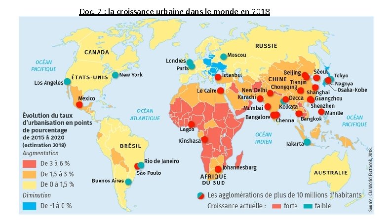 Doc. 2 : la croissance urbaine dans le monde en 2018 