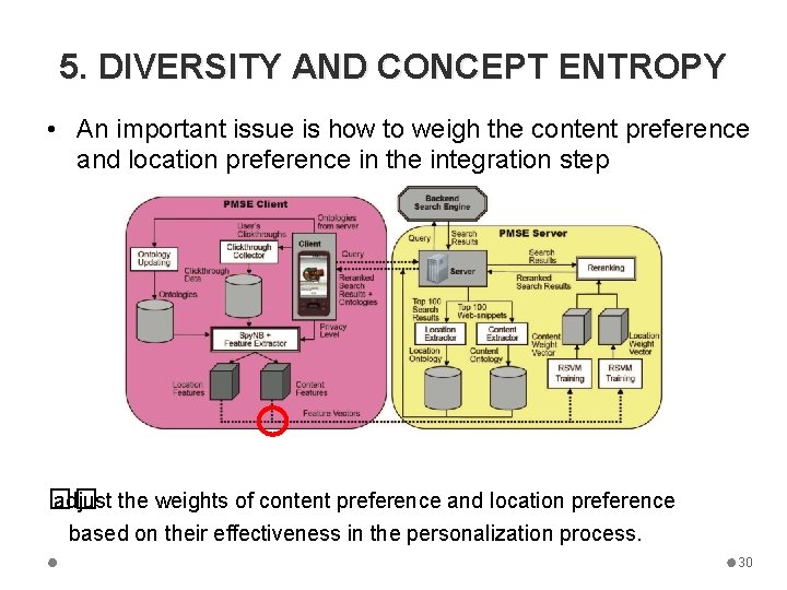 5. DIVERSITY AND CONCEPT ENTROPY • An important issue is how to weigh the