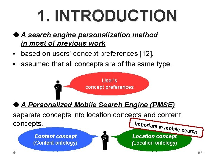 1. INTRODUCTION u A search engine personalization method in most of previous work •