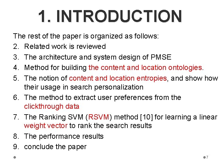 1. INTRODUCTION The rest of the paper is organized as follows: 2. Related work