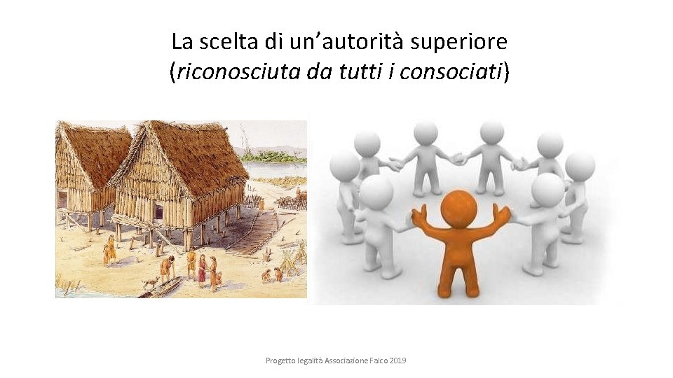 La scelta di un’autorità superiore (riconosciuta da tutti i consociati) Progetto legalità Associazione Falco