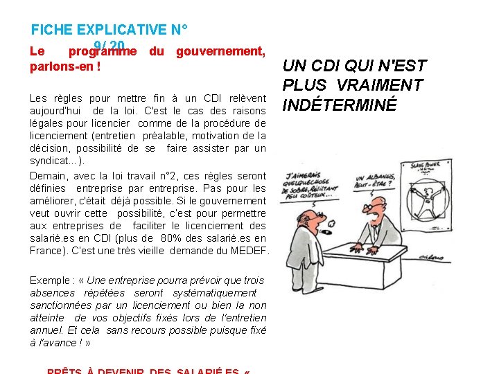 FICHE EXPLICATIVE N° 9/ 20 Le programme du gouvernement, parlons-en ! Les règles pour