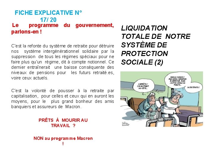 FICHE EXPLICATIVE N° 17/ 20 Le programme du gouvernement, parlons-en ! C’est la refonte