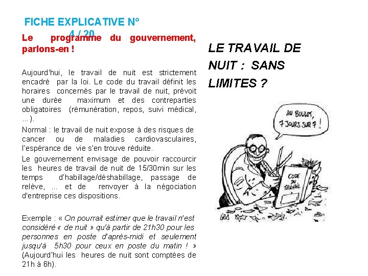 FICHE EXPLICATIVE N° 4 / 20 du gouvernement, Le programme parlons-en ! Aujourd'hui, le