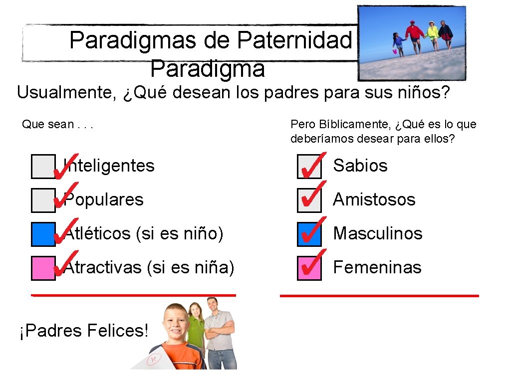 Paradigmas de Paternidad Paradigma Usualmente, ¿Qué desean los padres para sus niños? Que sean.